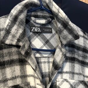 Zara Monochrome Checkered Coat